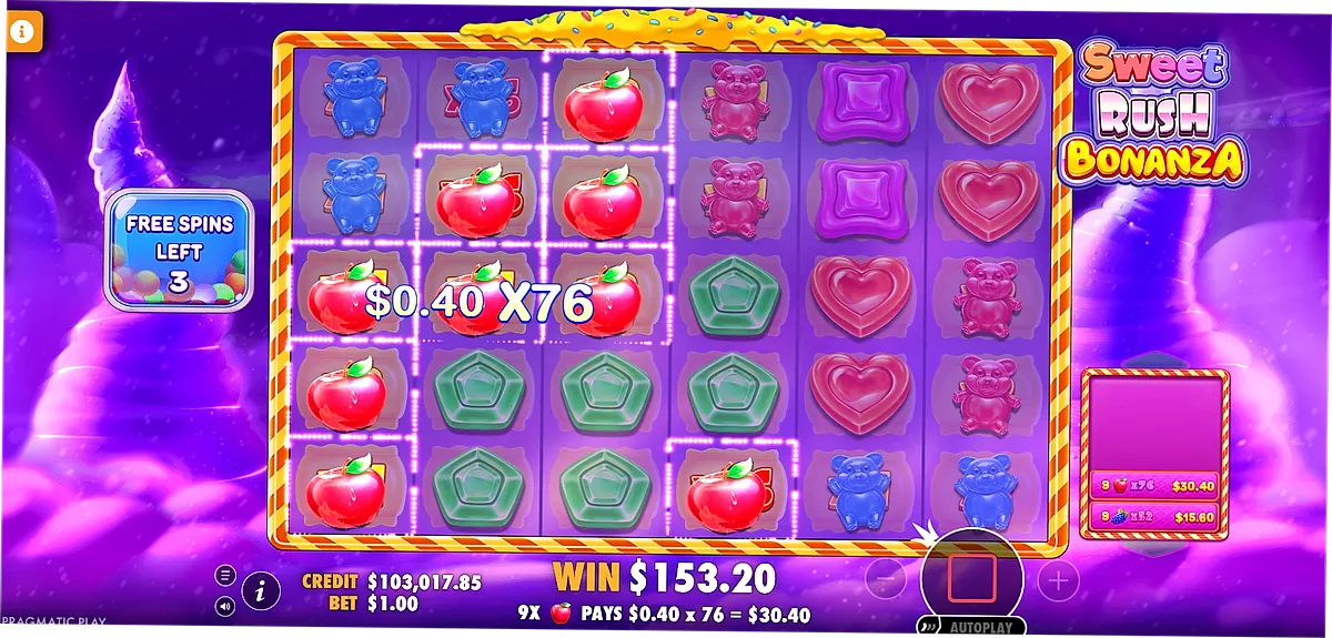 Sweet Rush Bonanza free spins with sticky multipliers